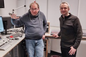 Markus Hörster und Christian Cordes im Studio von Radio Okerwelle in Braunschweig nach Logbuch Digitalien Episode 61
